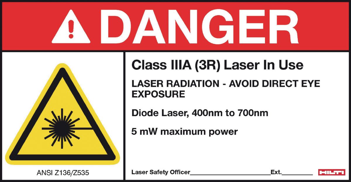 Laser Warning Sign Class 3R (5-pack) - Other Accessories for