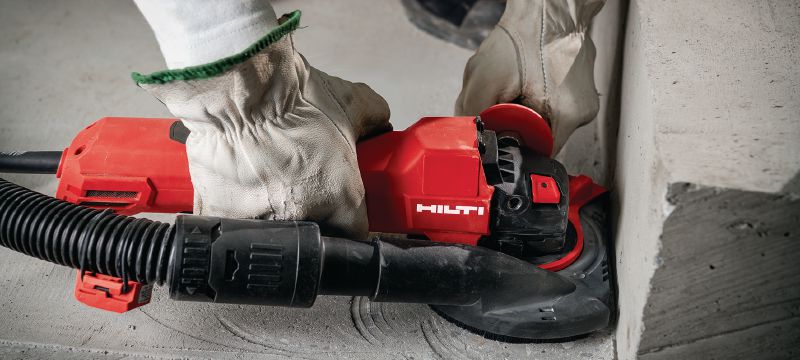 AG 600-20D Angle grinder Powerful 14-amp angle grinder with dead man’s switch for cutting and grinding in metal, concrete, and masonry with discs up to 6” Applications 1