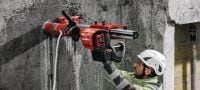 DD 150-U-22 Cordless core drill Cordless diamond coring machine for handheld or rig-based coring from 52-162 mm (2 - 6-3/8) in concrete or up to 252mm (10”) in masonry (Nuron battery) Applications 2