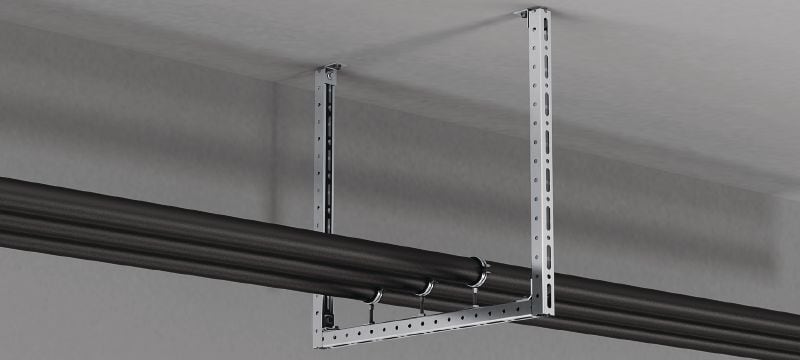 MT-B-L FL Pre-assembled light-duty baseplate Base connector with pre-assembled Fast-Lock nut and bolt for anchoring light-duty strut channel structures to concrete or steel Applications 1