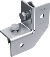 MT-C-LL1 FL Pre-assembled angle connector Right-angle connector with pre-assembled Fast-Lock nut and bolt for assembling strut channel structures